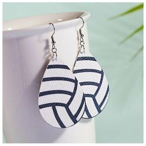 Price firm New Volleyball mom or fan leather drop earring